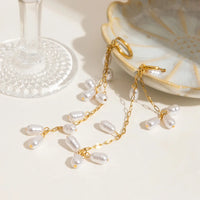 Celeste – Long Tassel Pearl Drop Earrings