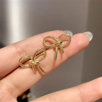 Gold Plated Alloy Blow Knot Stud Earring