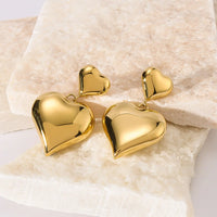 Gold Plated Double Heart Dangling Drop Earring