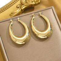 Gold Plated Simple Style U Shaped Hoop Earring For Women