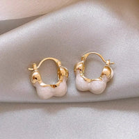 Korean Style Geometric Enamel Alloy Earrings