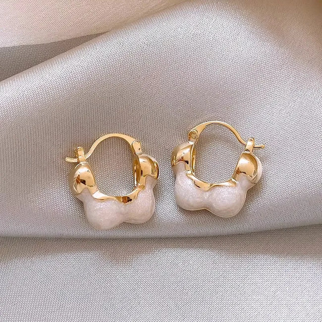 Korean Style Geometric Enamel Alloy Earrings