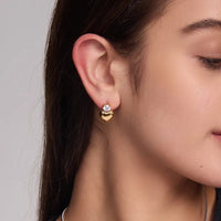 Korean Style Gold Plated Heart Shape Zircon Stud Earring