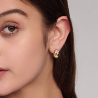 Korean Style Gold Plated Heart Shape Zircon Stud Earring