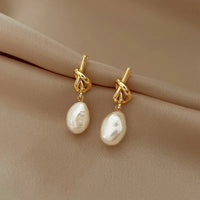Korean Style Gold Plated Pearl Drop Stud Earring