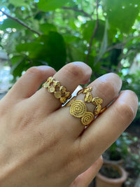 Set of Three 18K Gold Plated Anti-Tarnish Stainless Steel Rings - Adjustable Open Mouth Rings
