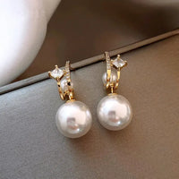 Simple Style Square Alloy Inlay Rhinestones Pearl Women'S Earrings