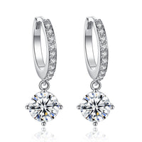 Sparkling Rhinestone Drop Hoop Earring