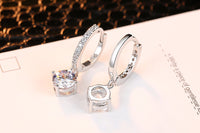 Sparkling Rhinestone Drop Hoop Earring