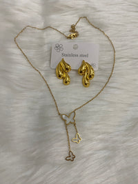 Super Saving Combo – Anti-Tarnish Stud Earrings + 18K Gold Plated Necklace