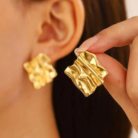 Varenna Anti-Tarnish Wave Stud Earrings