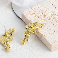 Vintage Style Butterfly Gold Plated Three-dimensional  Stud Earring