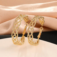 Aferando Gold Plated Exaggerated Geometric Unique Design Hoop Earrings for Women