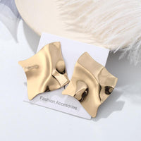 Irregular Concave Surface Stud Earrings