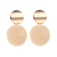 Round Hollow Net Stud Earrings