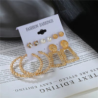 Combo Pack Of Gold Plated Five Earrings Set