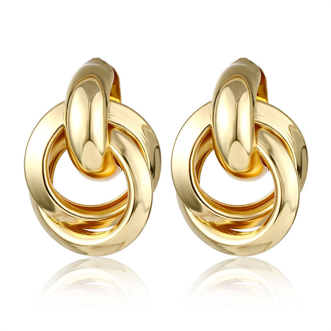 Aferando Gold Plated Geometric Knot Stud Earrings For Girls and Women