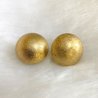 Aferando Matt Gold Color Round Stud Earrings For Women