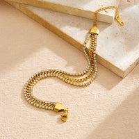 18K Gold Plated Anti-Tarnish Triple Layer Zircon Bracelet