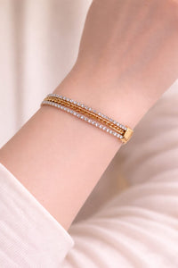 18K Gold Plated Anti-Tarnish Triple Layer Zircon Bracelet