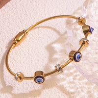 Evil Eye Protection 18K Gold Plated Stainless Steel Magnet Twist Bracelet