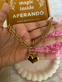 18K Gold Plated Stainless Steel Heart Drop Chain Bracelet