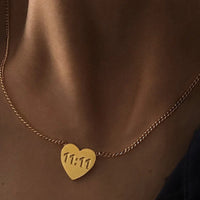 Aferando 11:11 Angel Heart Pendant Necklace – Gold Plated Anti-Tarnish