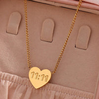 Aferando 11:11 Angel Heart Pendant Necklace – Gold Plated Anti-Tarnish