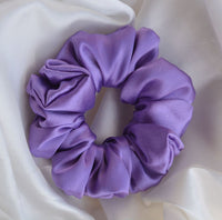 Aferando Lavender Color Premium Satin Scrunchie Regular Fluffy Size - Soft & Silky Hair Accessory