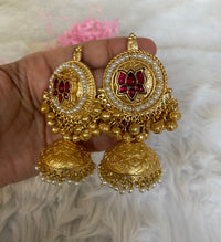 Aferando Rani Lotus Pearl Jhumka Earrings