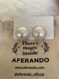 Aferando Oversized Uneven Texture White Pearl Statement Stud Earrings for Women