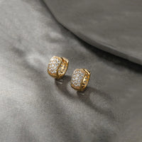 Anti-Tarnish American Diamond Huggie Hoop Earrings – 18K Gold Plated AD Huggies