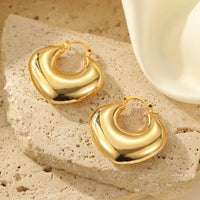 Anti-Tarnish Chunky Puffy Hoop Earrings – 18K Gold Plated Statement Hoops