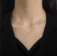 Anti-Tarnish Heart Pendant Necklace — 18K Gold Plated Stainless Steel