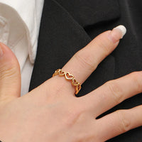 Anti-Tarnish Hollow Heart Band Ring – 18K Gold Plated Adjustable Stackable Ring