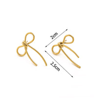 Anti-Tarnish Ribbon Bow Earrings – 18K Gold Plated Coquette Bow Drop Earrings