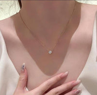 Anti-Tarnish 18K Gold Plated Stainless Steel Zircon Diamond Pendant Necklace for Women