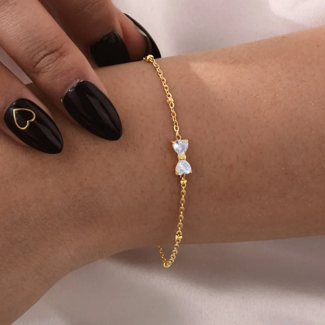 Anti-Tarnish Bow Crystal Bracelet