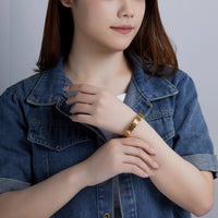 Stainless Steel 18k Gold-Plated Classy Bracelet – Perfect with Watches