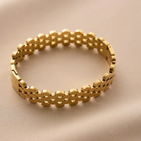 Stainless Steel 18k Gold-Plated Classy Bracelet – Perfect with Watches