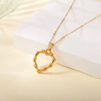 Stainless Steel 18K Gold Plated Heart Pendant Necklace