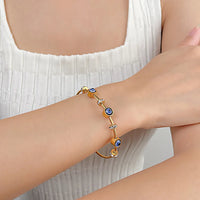 Evil Eye Protection 18K Gold Plated Stainless Steel Magnet Twist Bracelet