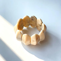 Apricot Resin & Acrylic Bangle Bracelet