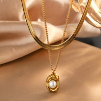 Aurora – Pearl Accent Necklace & Stud Earrings Set