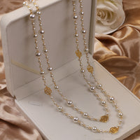 Beautiful Elegant Layered White Pearl Necklace