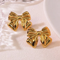 Bella Gold Bow Stud Earrings