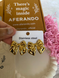 Bella Gold Bow Stud Earrings