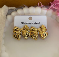 Bella Gold Bow Stud Earrings