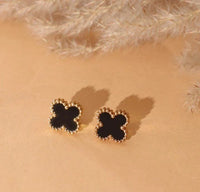 Black Clover Anti-Tarnish Stud Earrings