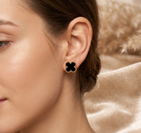 Black Clover Anti-Tarnish Stud Earrings